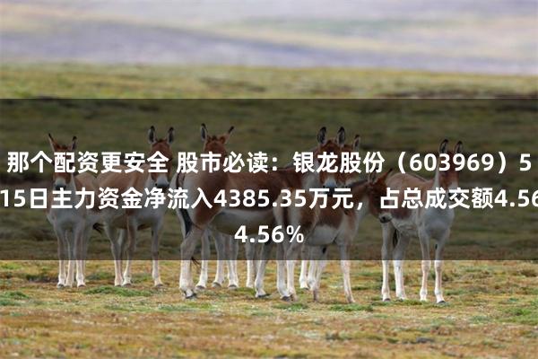 那个配资更安全 股市必读：银龙股份（603969）5月15日主力资金净流入4385.35万元，占总成