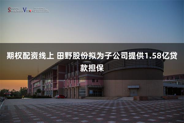 期权配资线上 田野股份拟为子公司提供1.58亿贷款担保