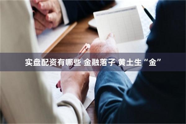实盘配资有哪些 金融落子 黄土生“金”